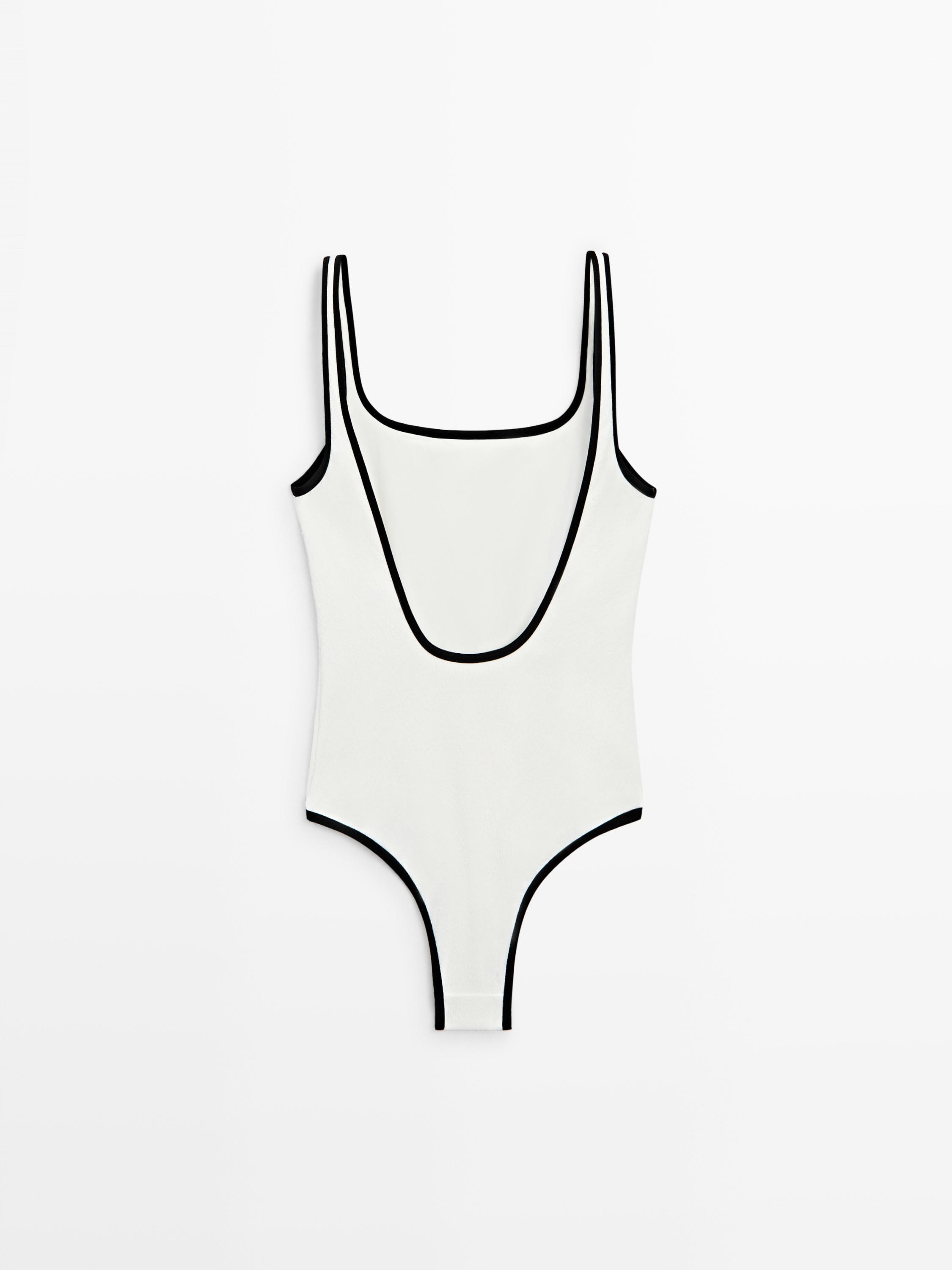 Maillot de bain texturé contrastant